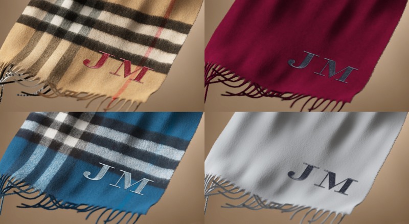 burberry scarf with initials