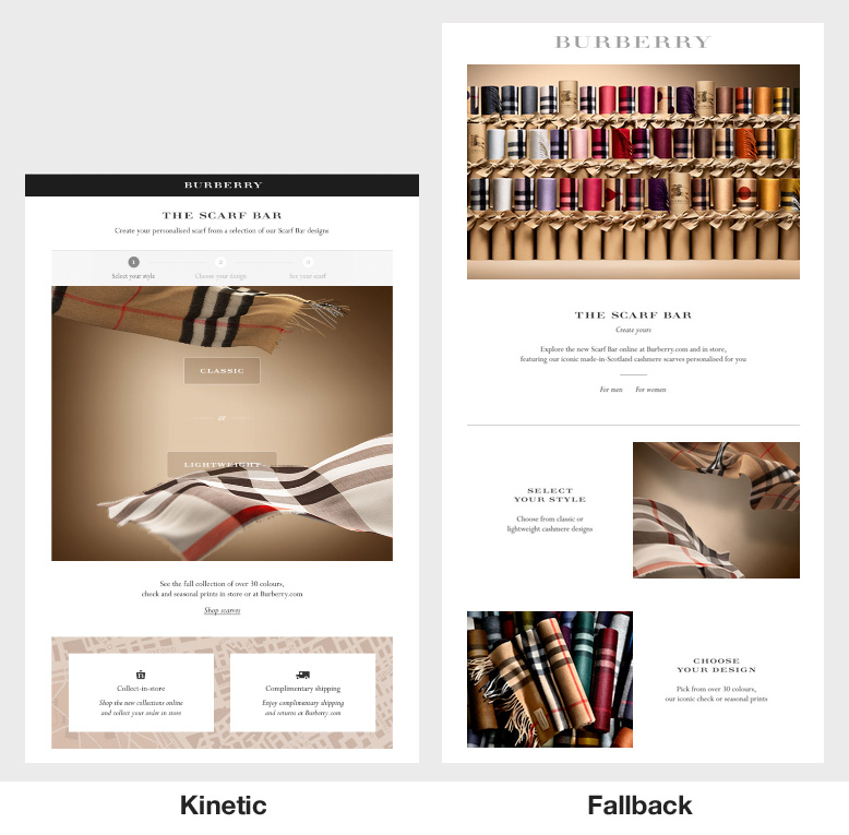 Burberry's Interactive Scarf Personalizer Email