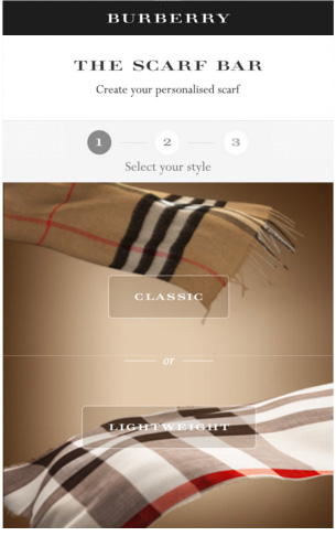 Burberry's Interactive Scarf Personalizer Email